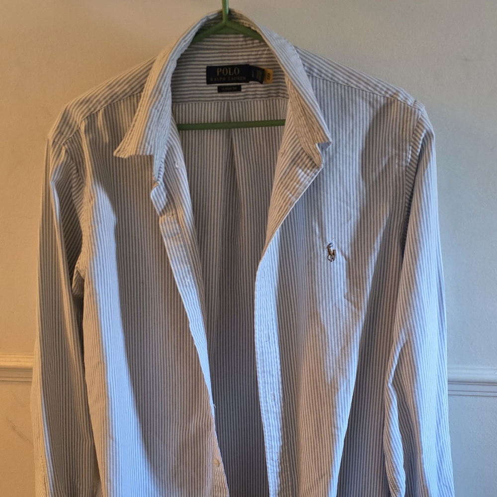 Ralph Lauren Blue and White Oxford Shirt
